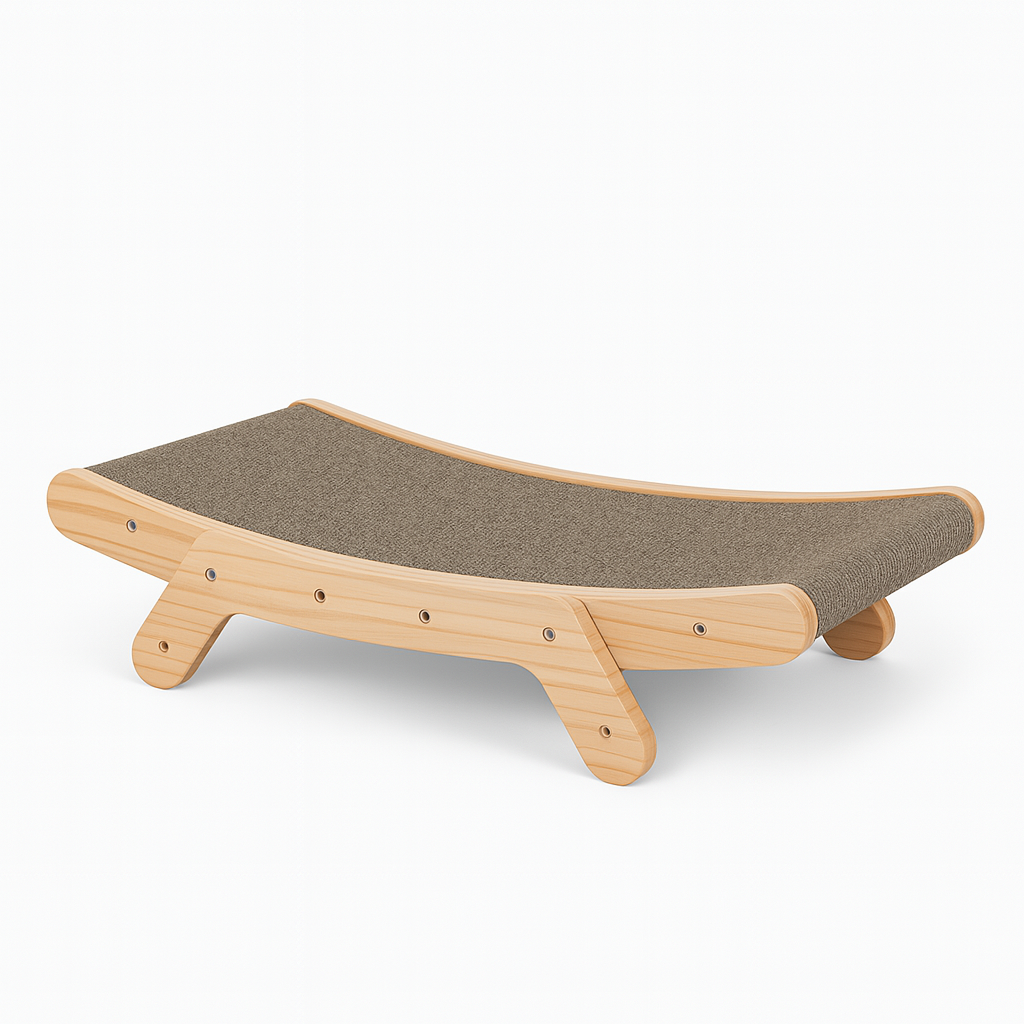 Cat Scratching Post Lounger – Low Profile Wooden Base