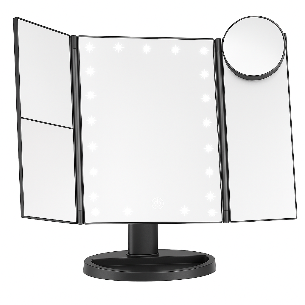 Makeup Mirror with Lights and Magnification Panels