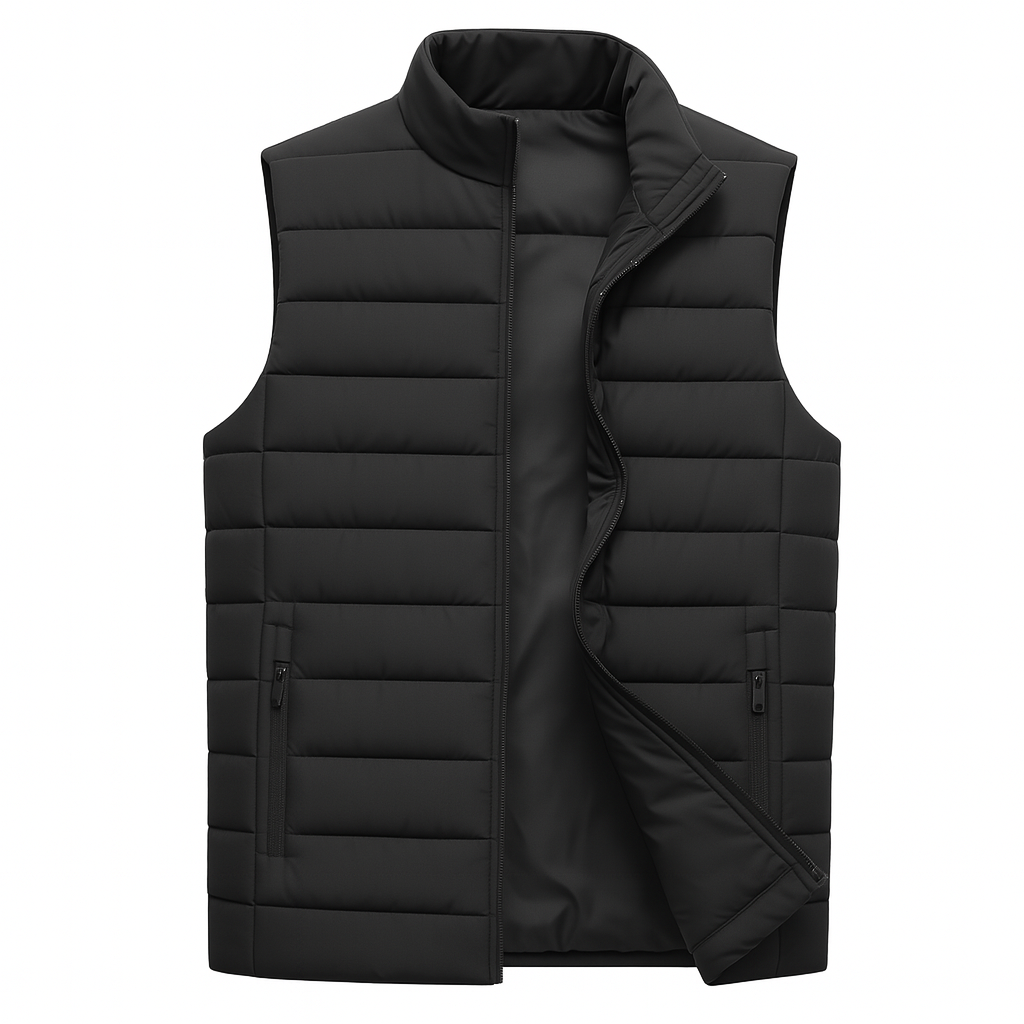 Men’s Puffer Vest – Sleeveless Zip Jacket for Fall