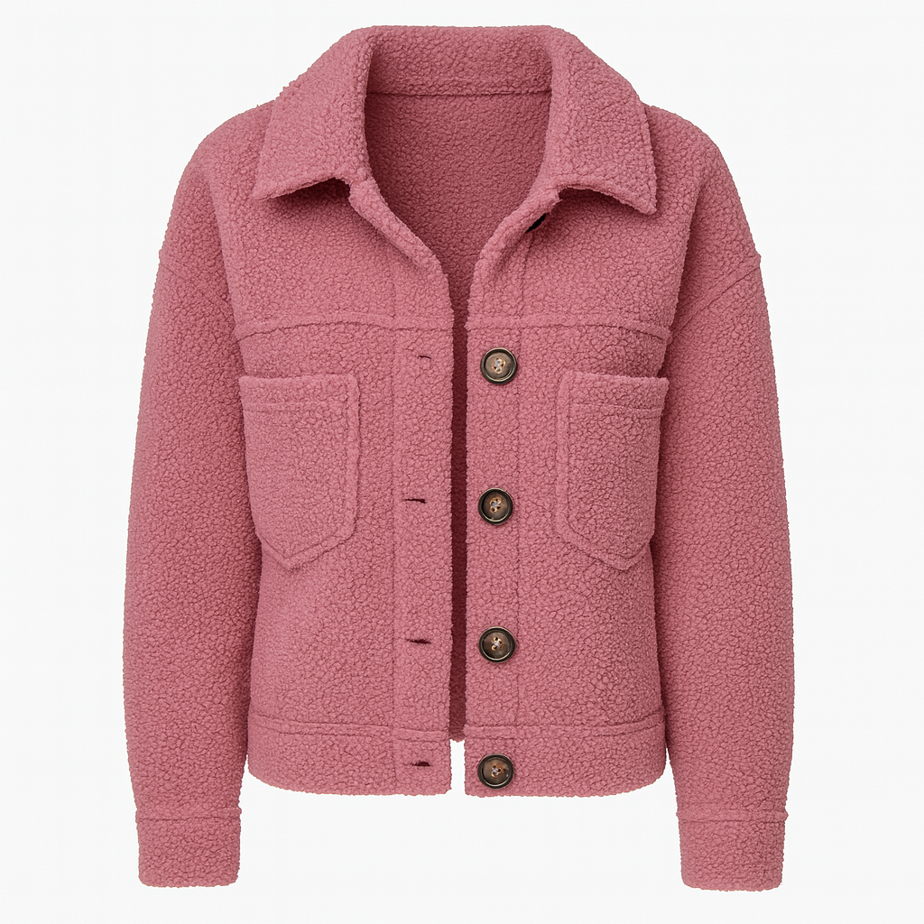 Teddy Coat – Short Button Jacket for Women