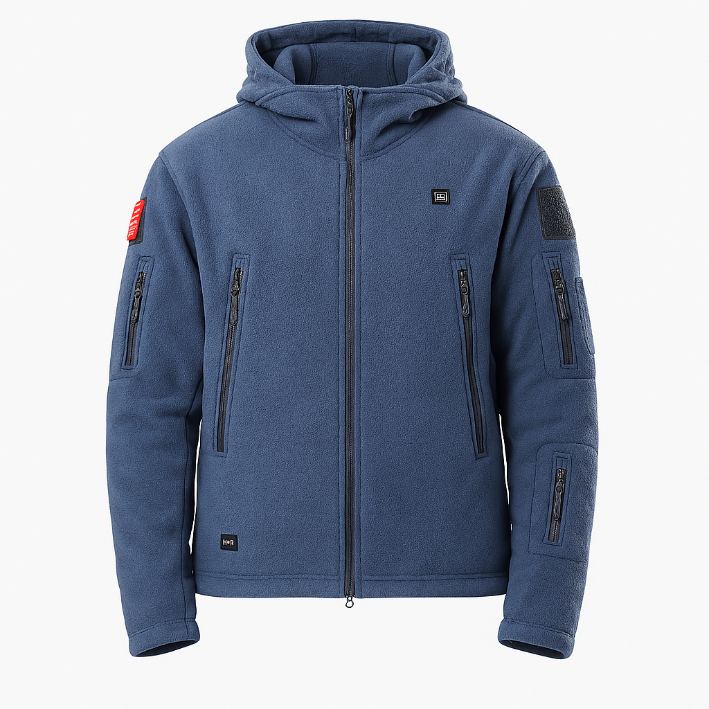 Men’s Heated Jacket – Fleece Hooded Zip-Up for Winter
