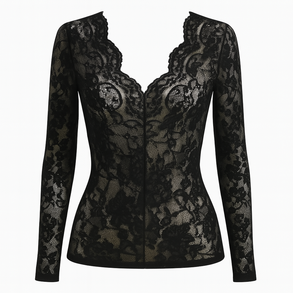 Black Lace Long Sleeve Top β Going Out Style for Women