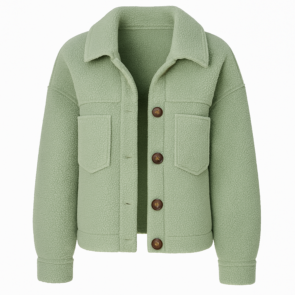 Teddy Coat – Short Button Jacket for Women
