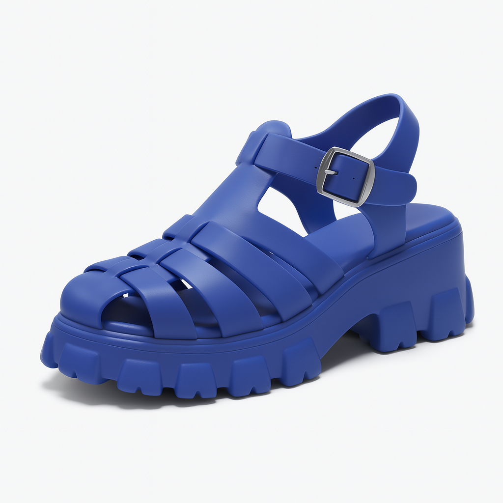 Chunky Platform Sandals – Closed Open Toe Summer Sandals for Women