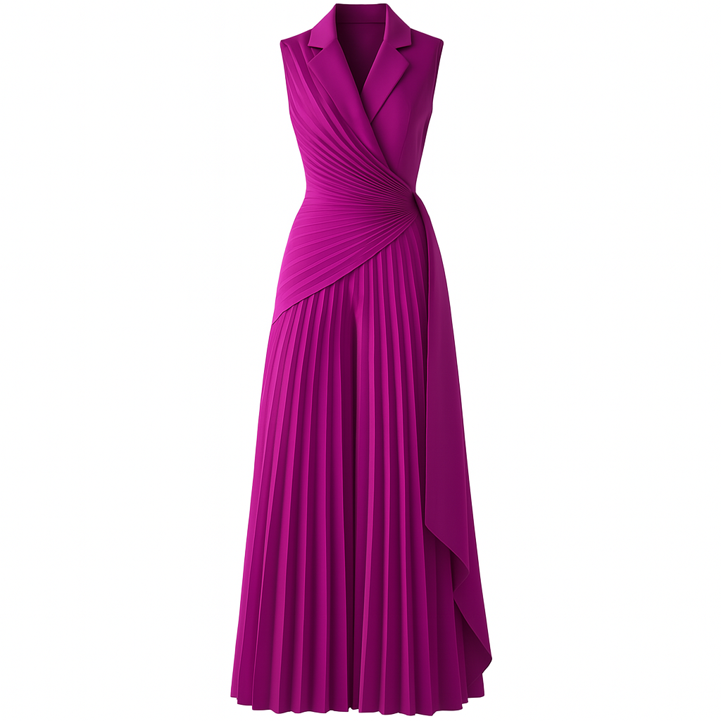 Wide Leg Jumpsuit – Pleated Sleeveless Romper for Women