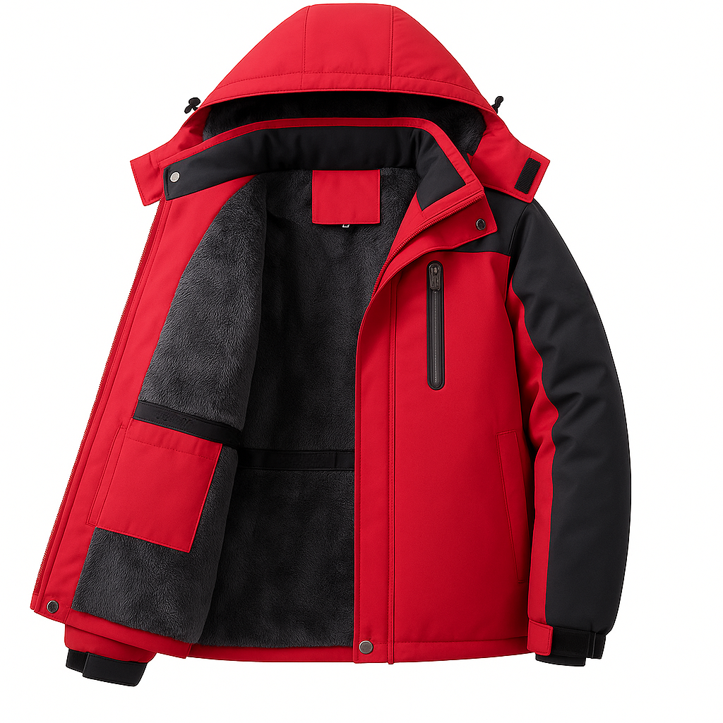 Men’s Winter Jacket – Parka with Hood and Pockets for Cold Weather