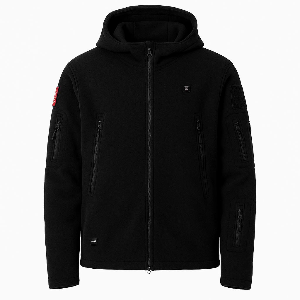Men’s Heated Jacket – Fleece Hooded Zip-Up for Winter