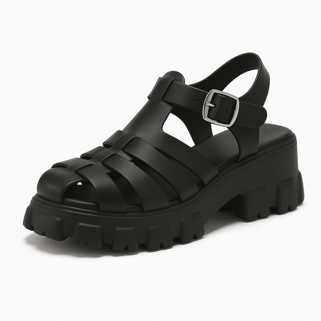 Chunky Platform Sandals – Closed Open Toe Summer Sandals for Women