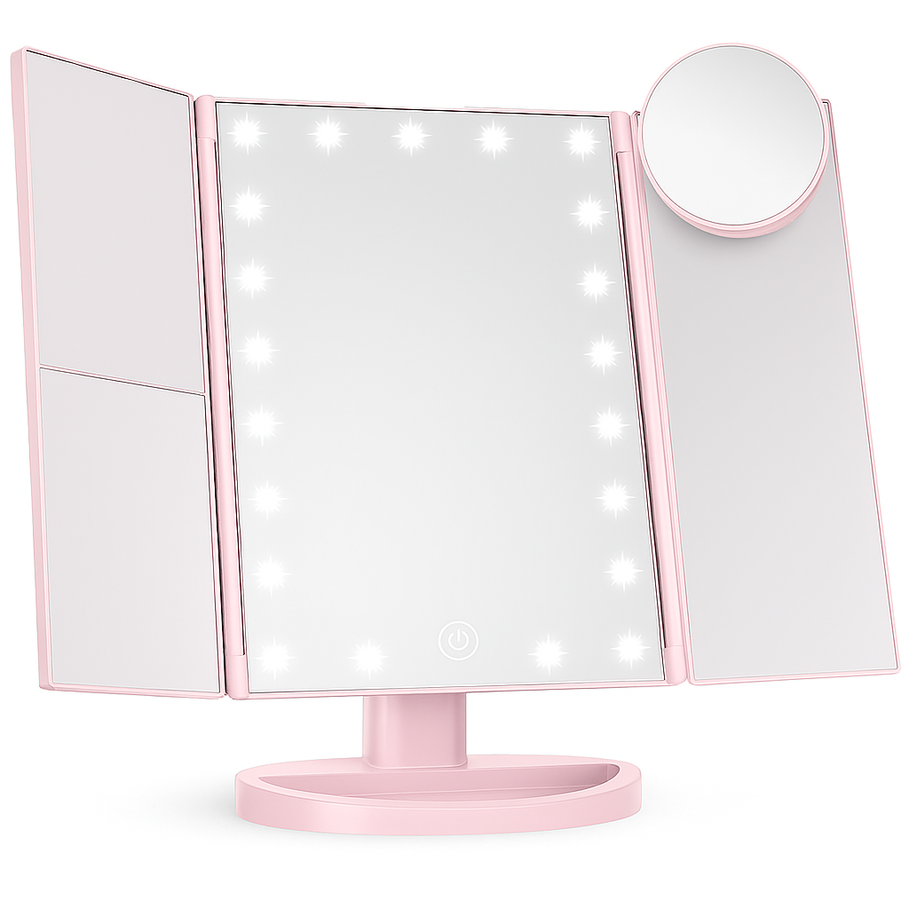 Makeup Mirror with Lights and Magnification Panels