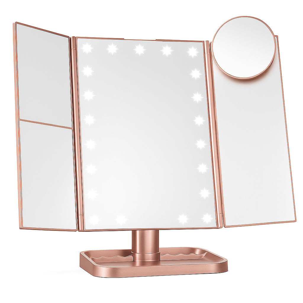 Makeup Mirror with Lights and Magnification Panels
