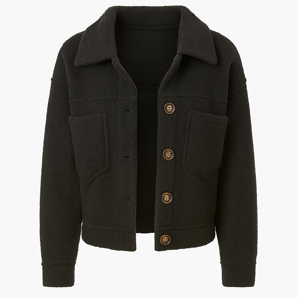 Teddy Coat – Short Button Jacket for Women