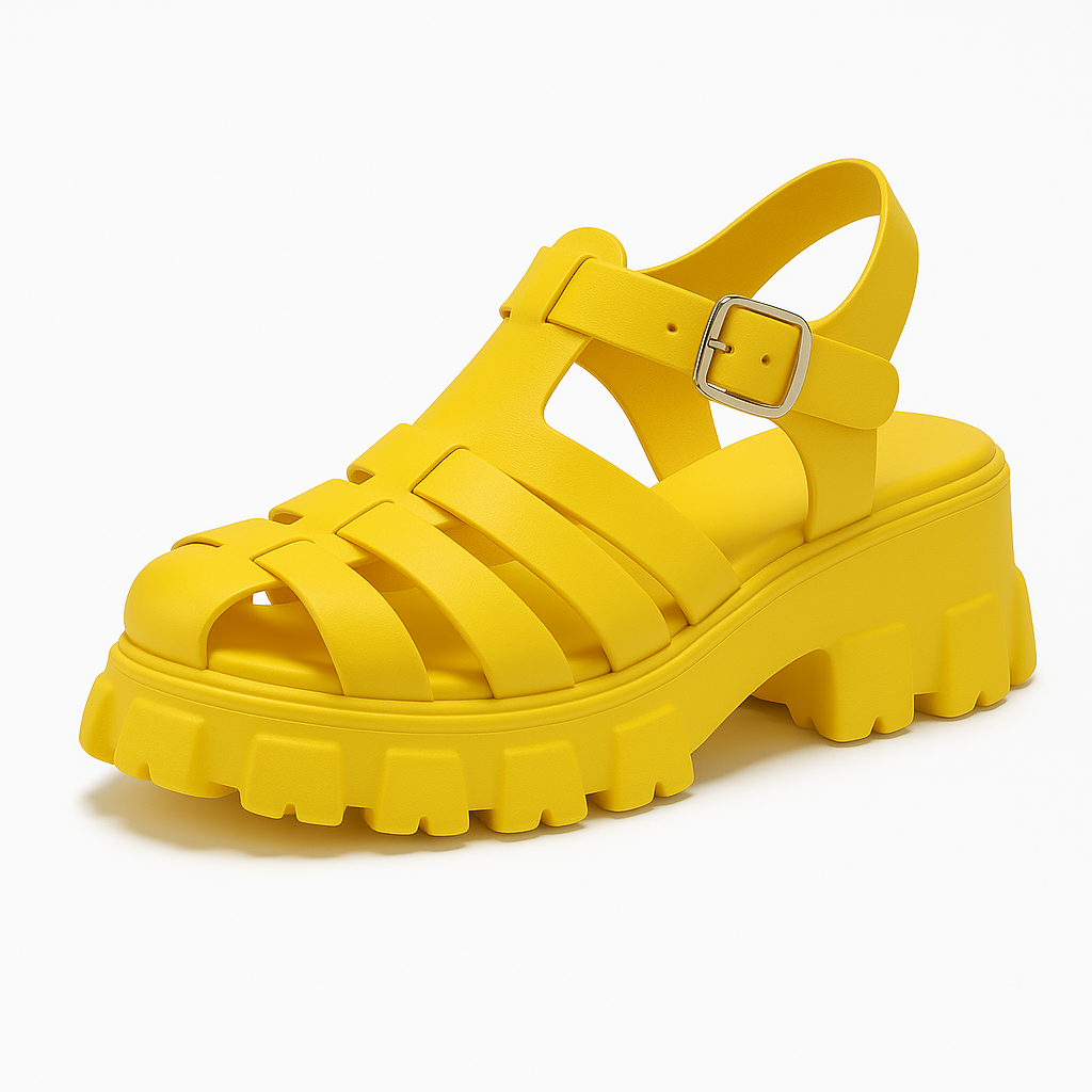 Chunky Platform Sandals – Closed Open Toe Summer Sandals for Women
