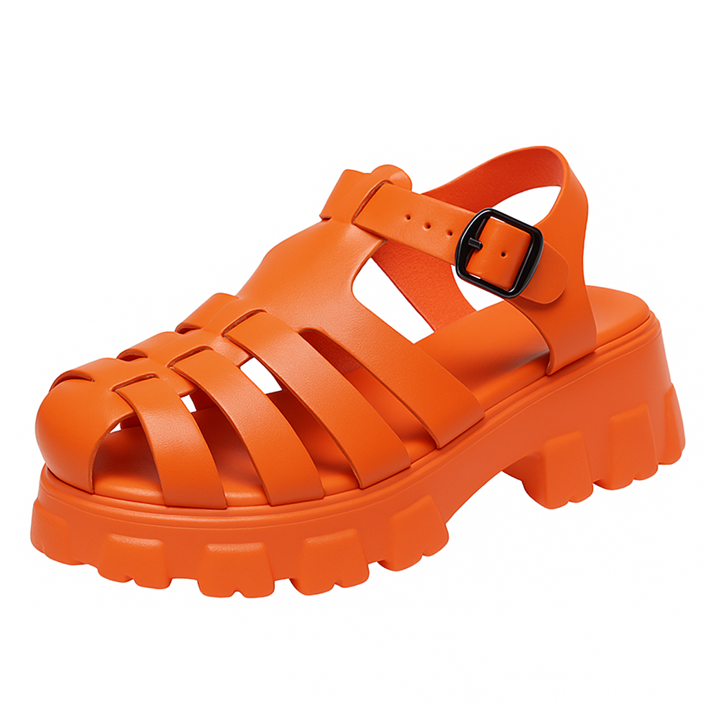 Chunky Platform Sandals – Closed Open Toe Summer Sandals for Women