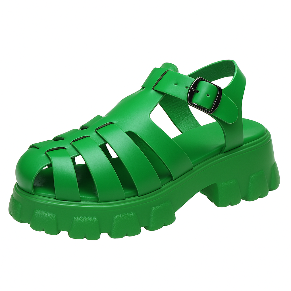 Chunky Platform Sandals – Closed Open Toe Summer Sandals for Women