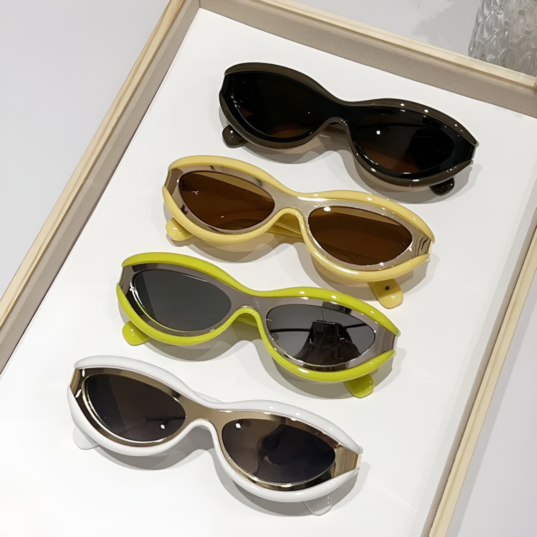 Futuristic Y2K Slim Oval Sunglasses