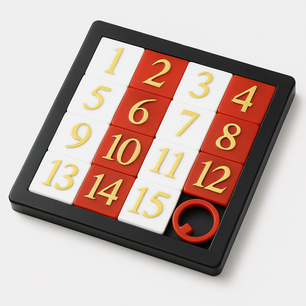15 Piece Puzzle – Sliding Numbers Brain Teaser Educational Toy