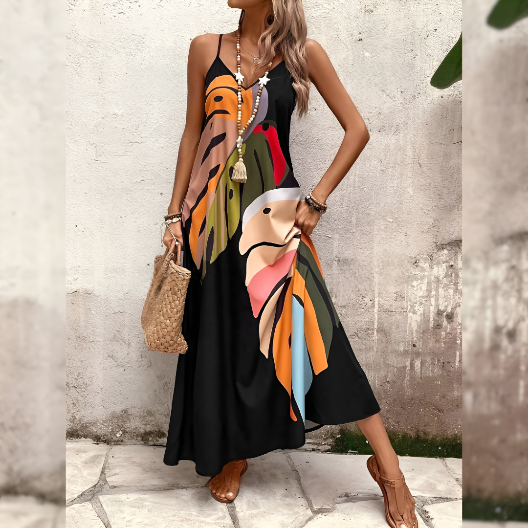 Trendy Leafy Oversized Maxi Dress for Women