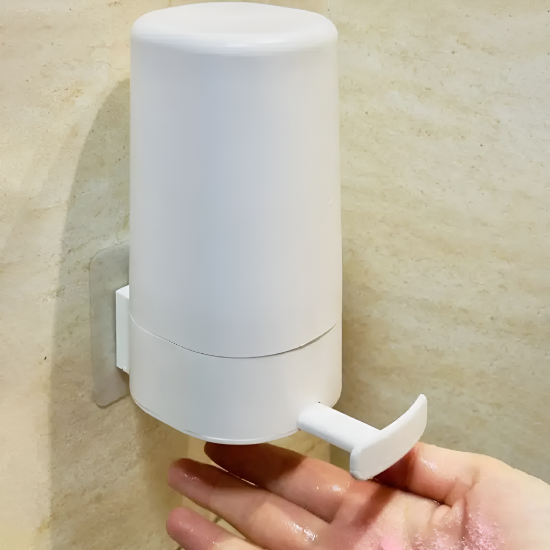 Minimalist Wall Mounted Soap Dispenser for Bathroom or Kitchen Sink
