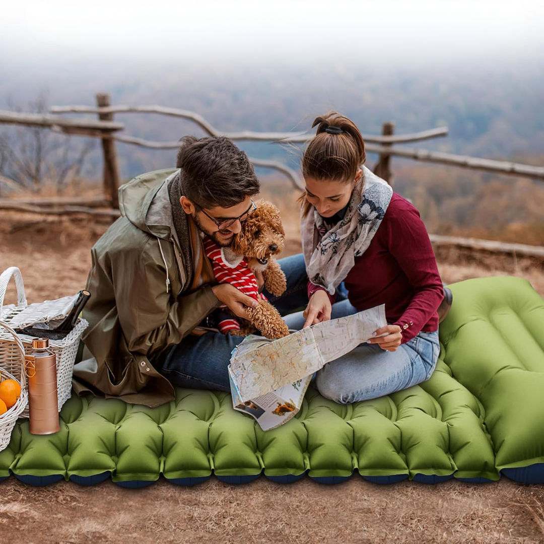 Ultralight Inflatable Sleeping Mattress with Pillow for Camping and Backpacking