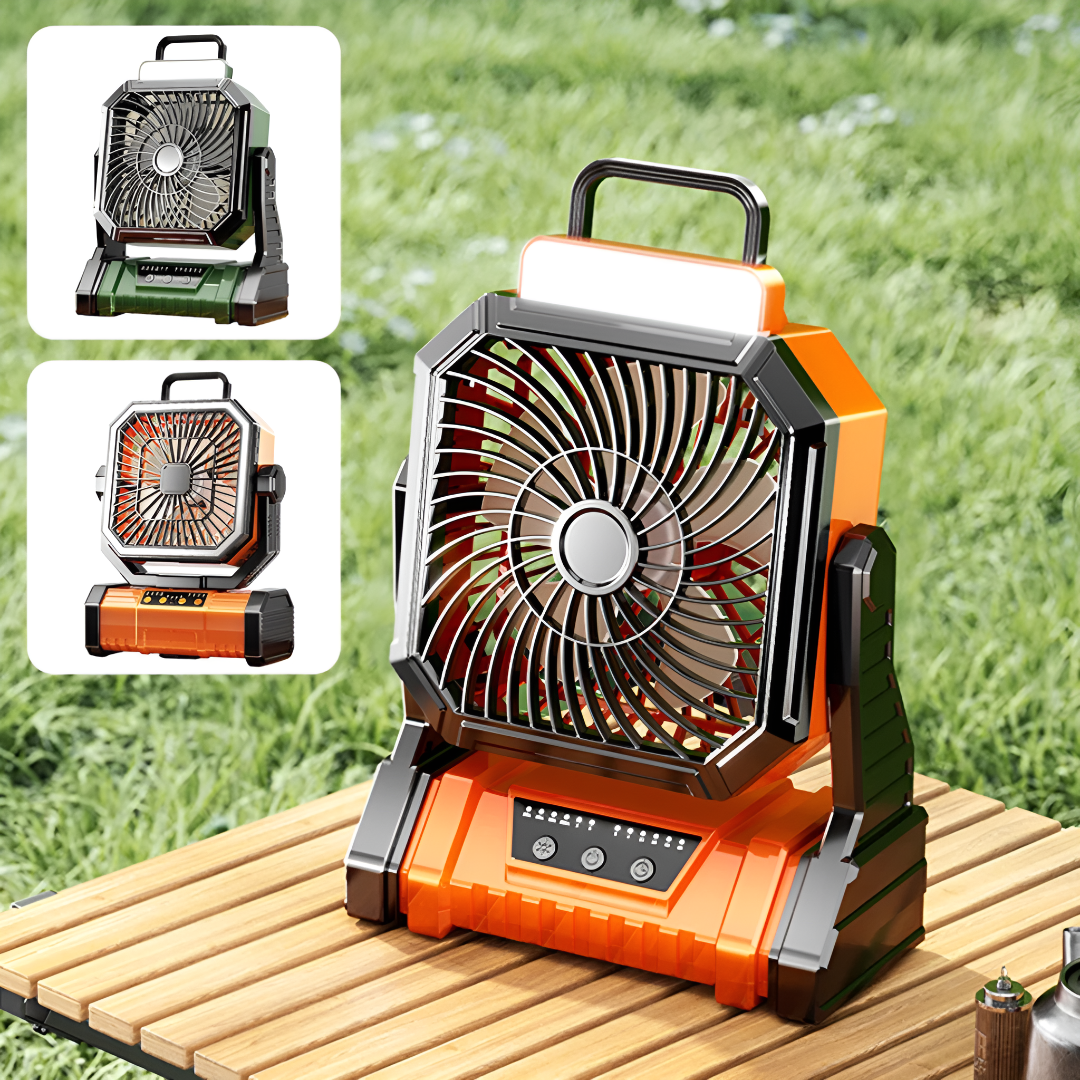 Rechargeable Rotating Fan with LED Light