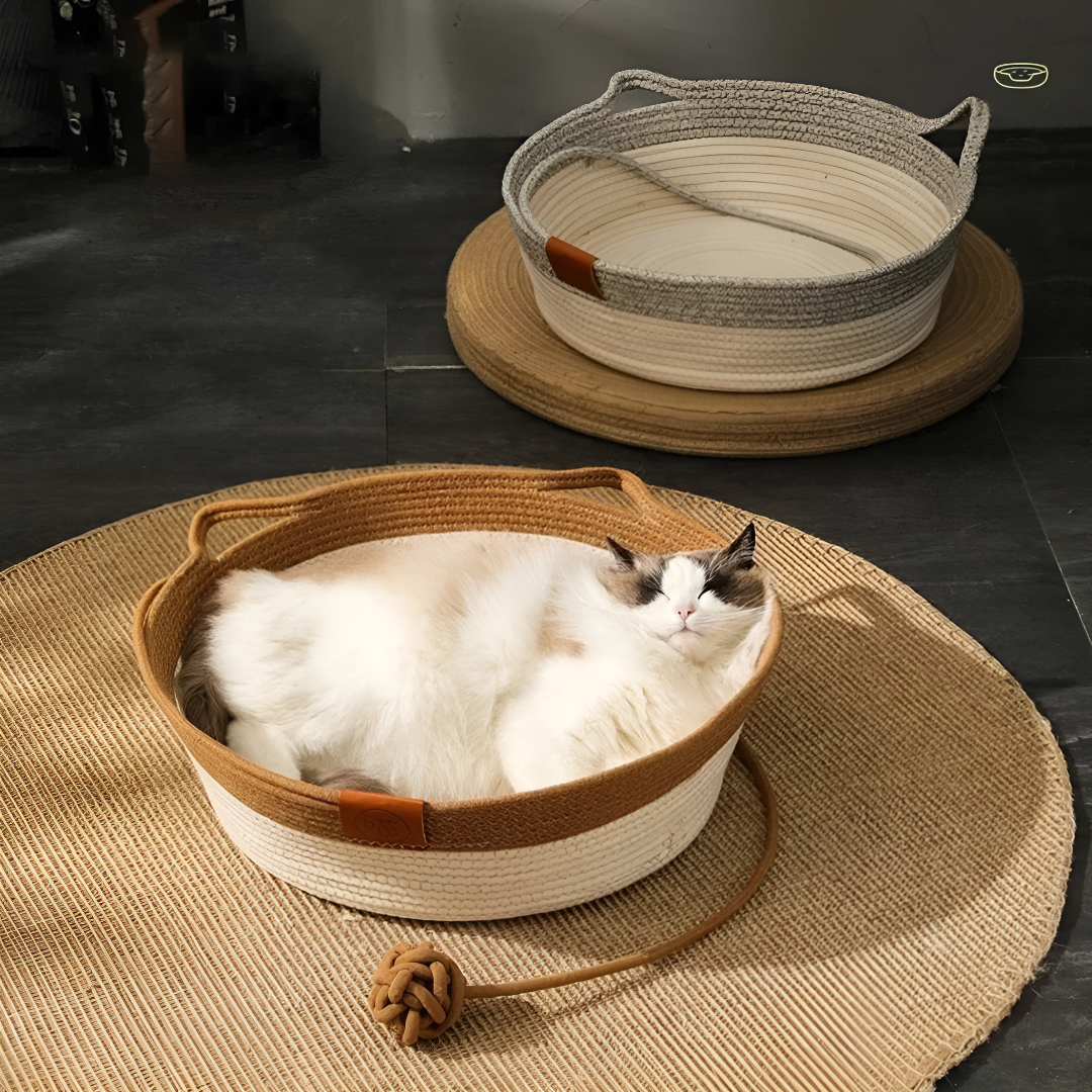 Woven Cat Basket Bed