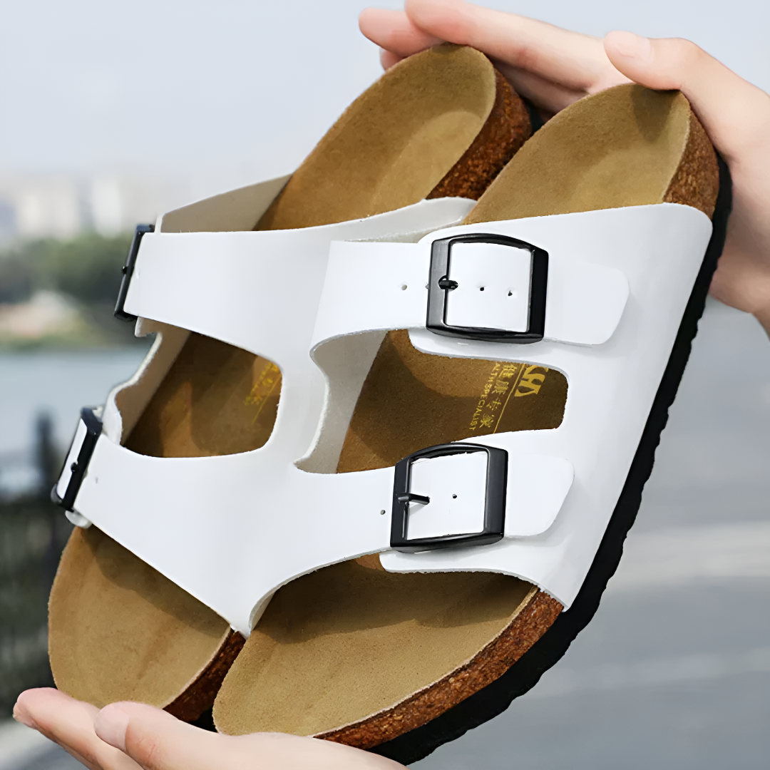 Double-Strap Cork Sandals for Men