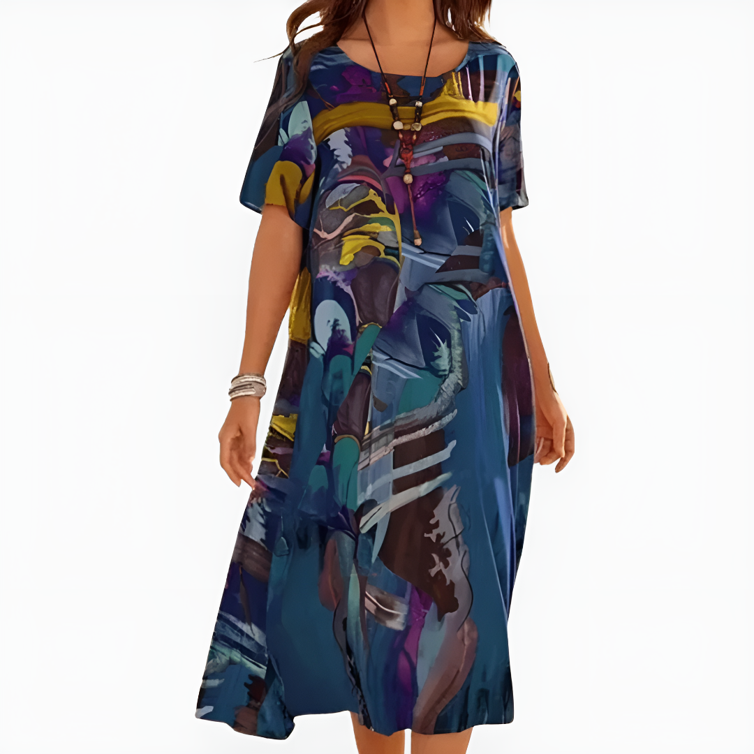 Artistic Relaxed A-Line Dress for Women