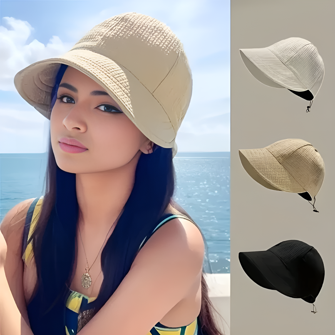 Elegant Textured Foldable Sun Hat for Women