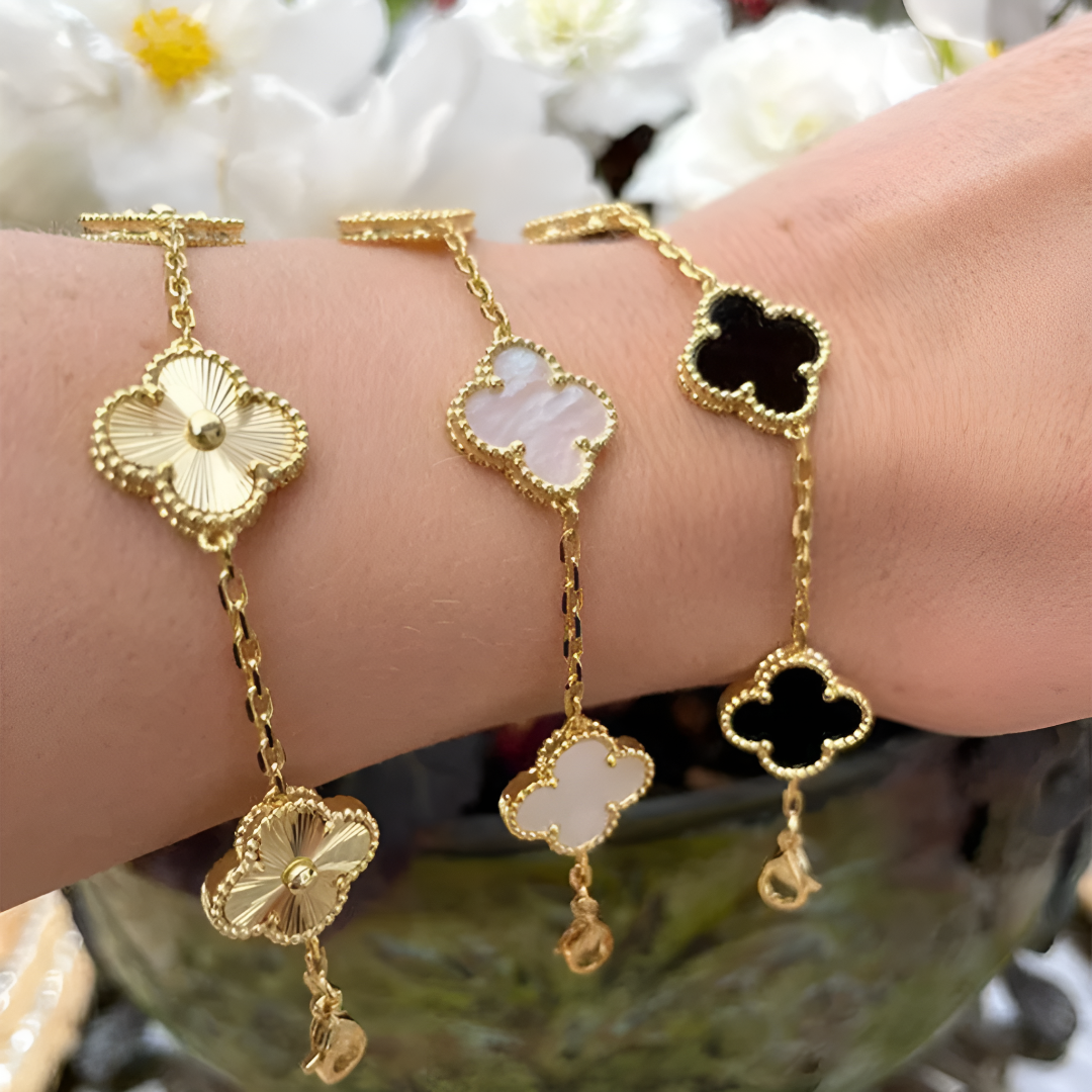 Elegant Gold-Plated Clover Charm Bracelet for Women