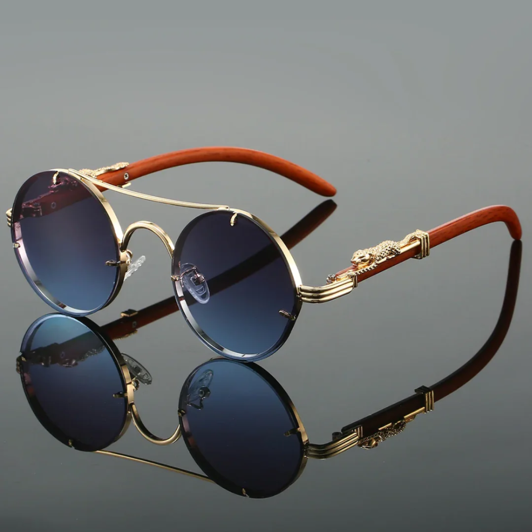 Luxury Round Double-Bridge Sunglasses for Men & Women
