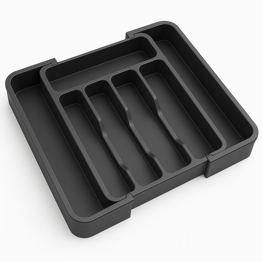 Drawer Organizer for Utensils and Cutlery With Adjustable Sections