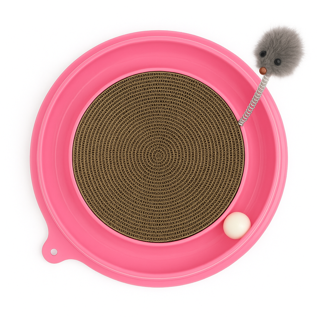 Cat Scratching Toy With Ball Track and Spring Teaser