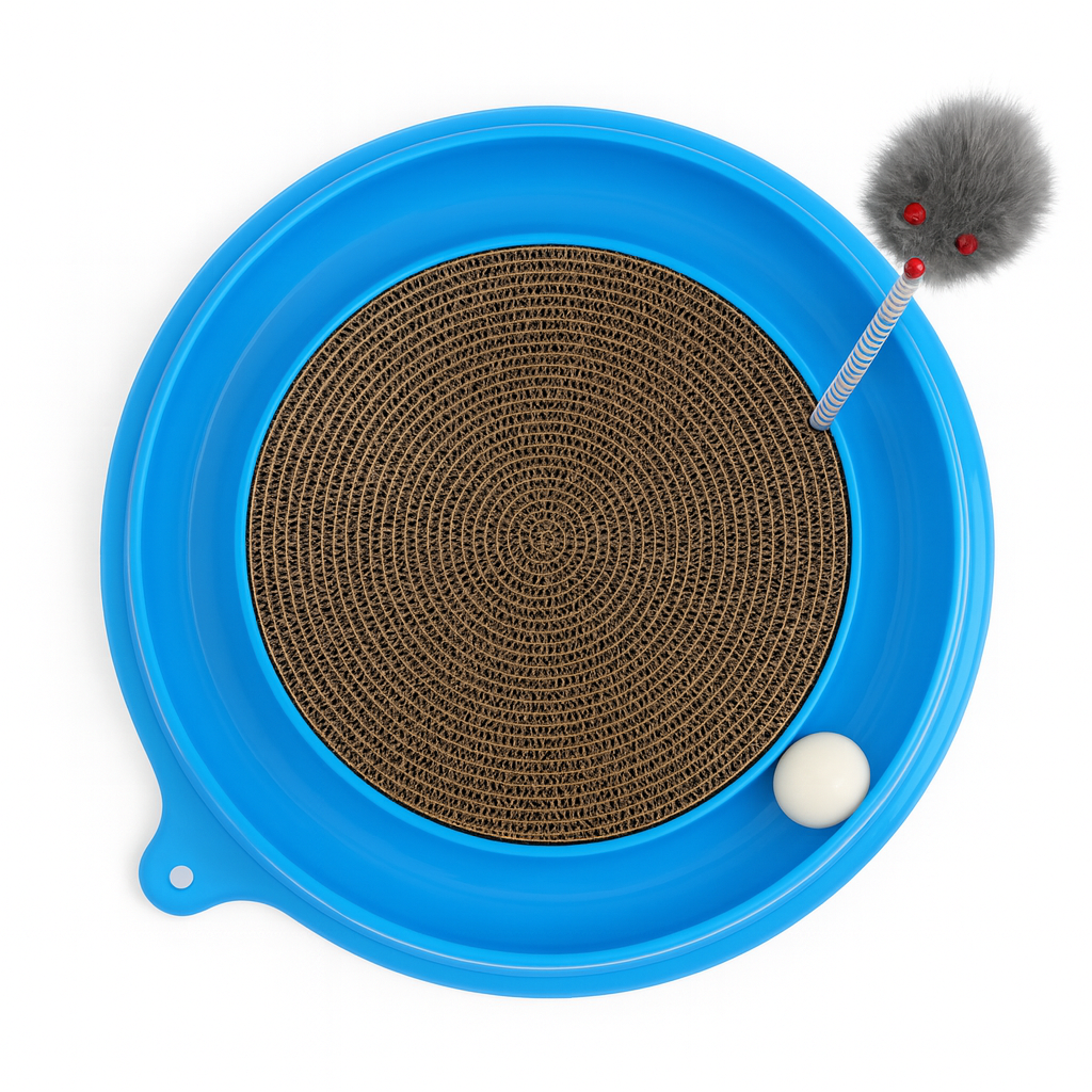 Cat Scratching Toy With Ball Track and Spring Teaser