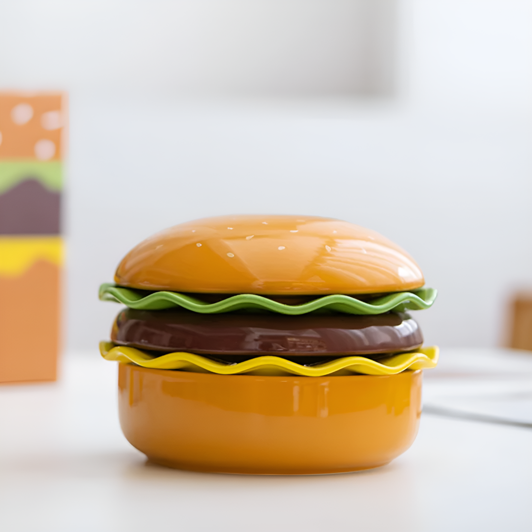 Stackable Ceramic Burger Plate Set