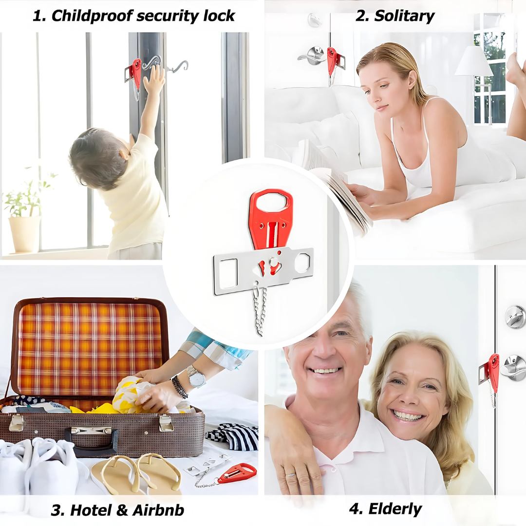 Portable Travel Door Lock for Security