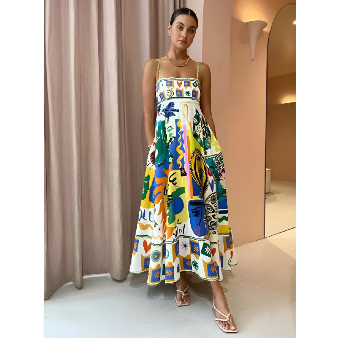 Comfortable Graphic Print Maxi Dress for Women