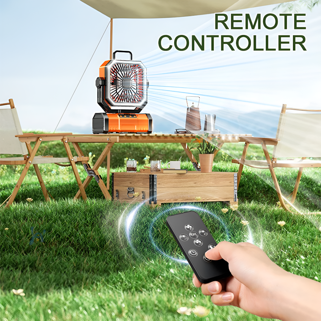 Rechargeable Rotating Fan with LED Light
