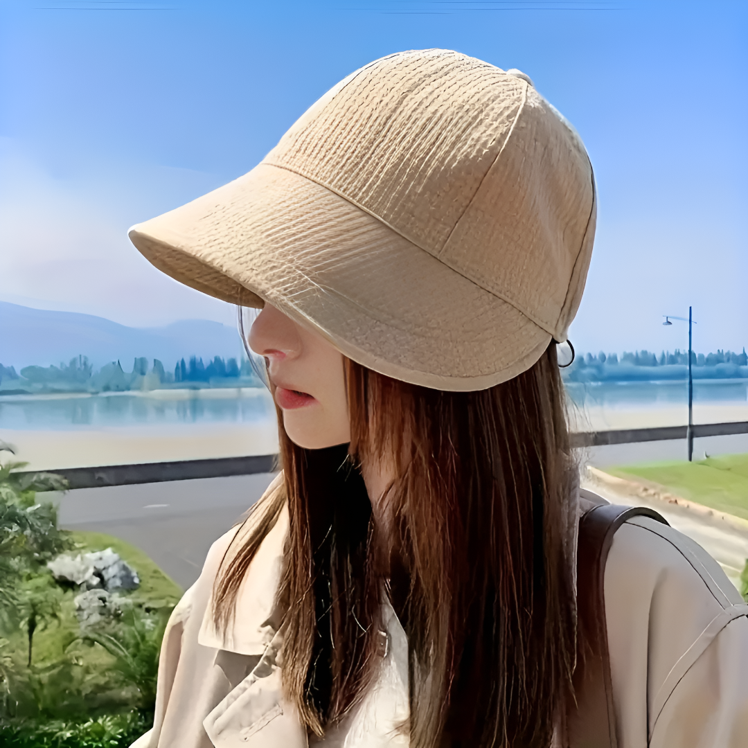 Elegant Textured Foldable Sun Hat for Women