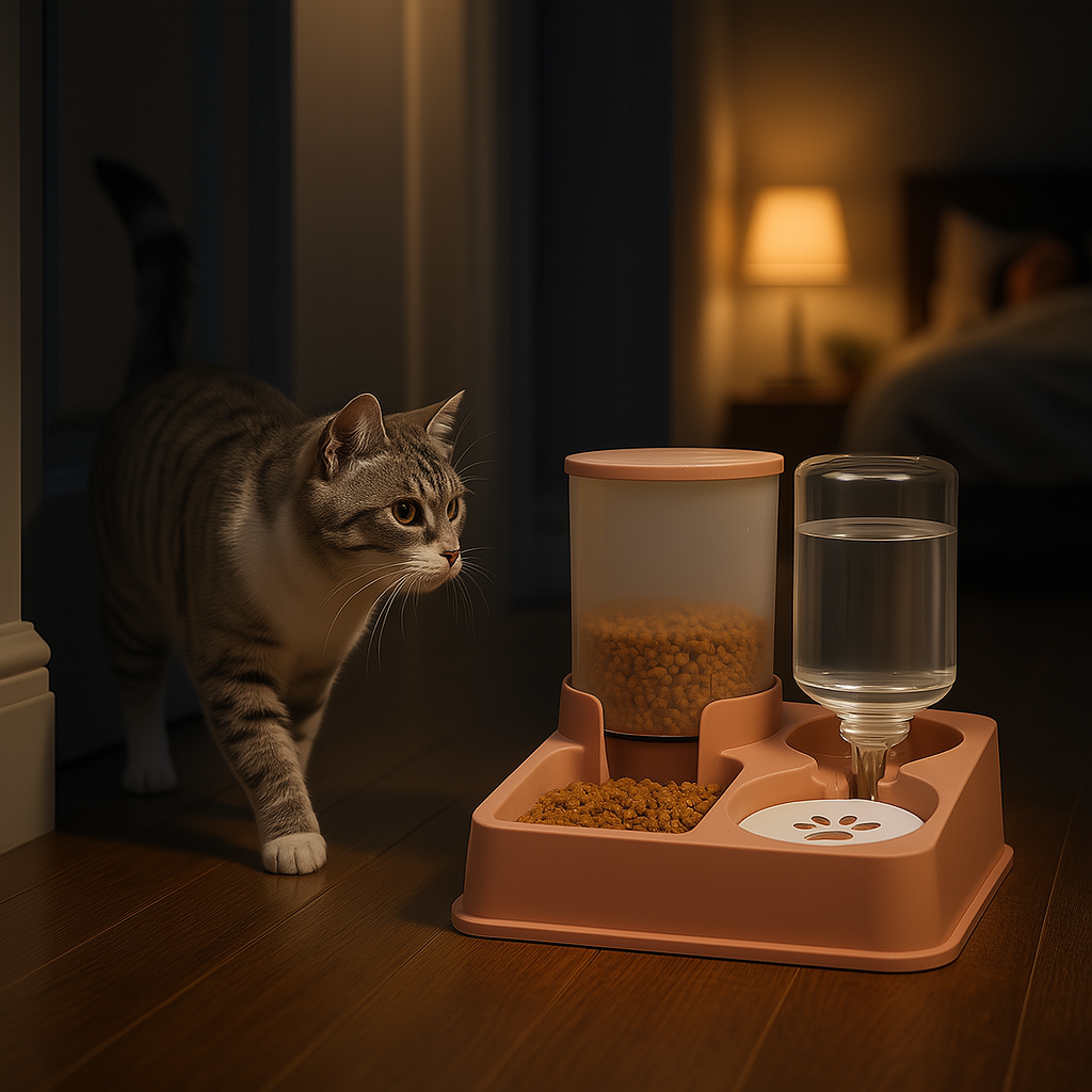 Automatic Cat Feeder – 2-in-1 Food and Water Dispenser