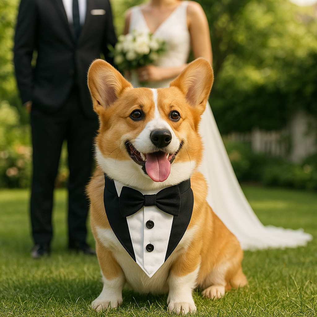Dog Tuxedo – Formal Wedding Bandana with Bow Tie