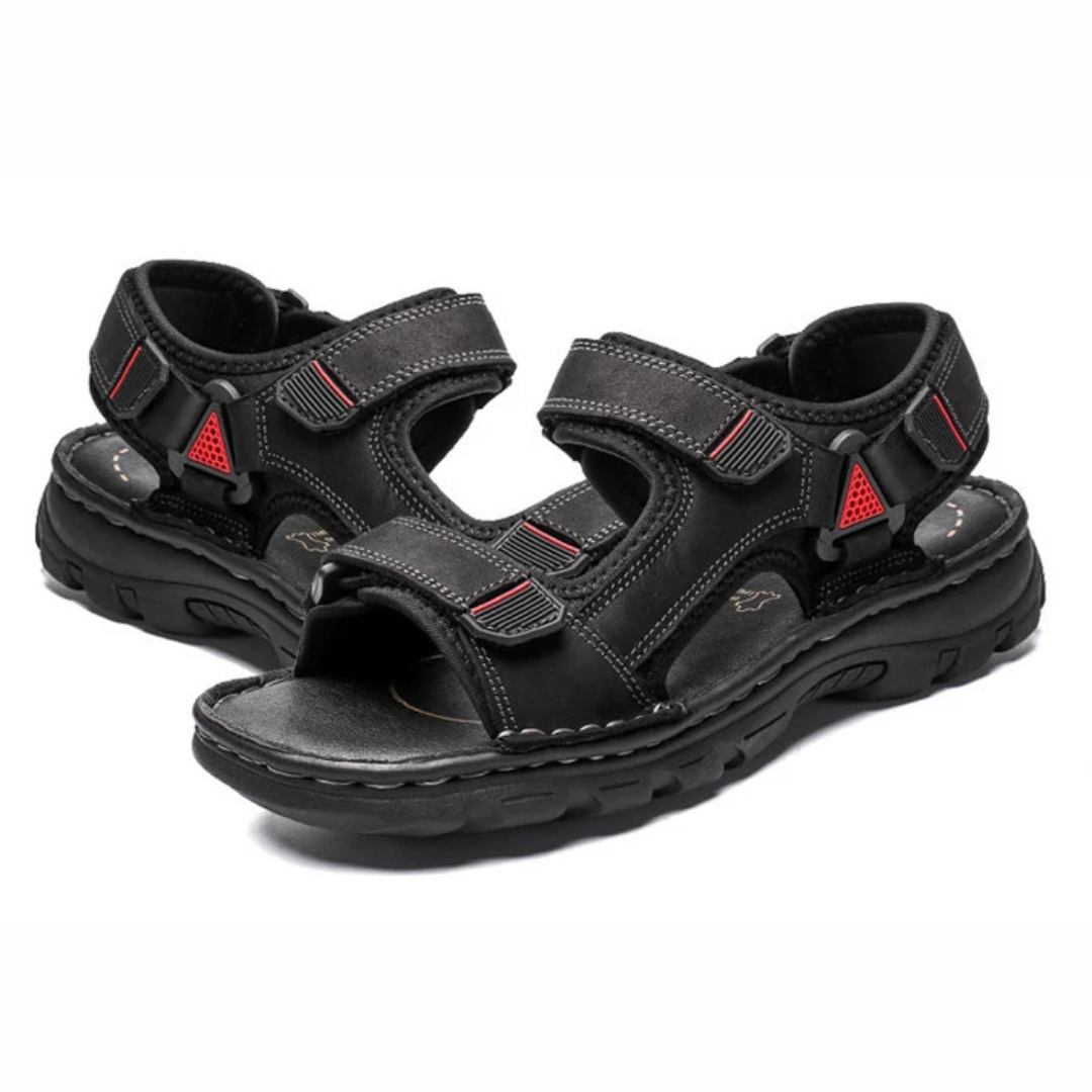 Rugged Leather Trek-Style Sandals for Men