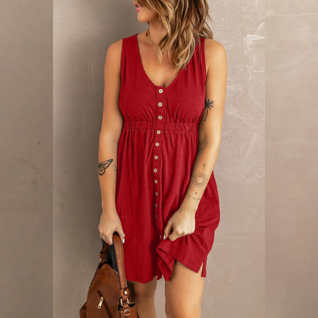 Trendy Button-Down Swing Dress for Women