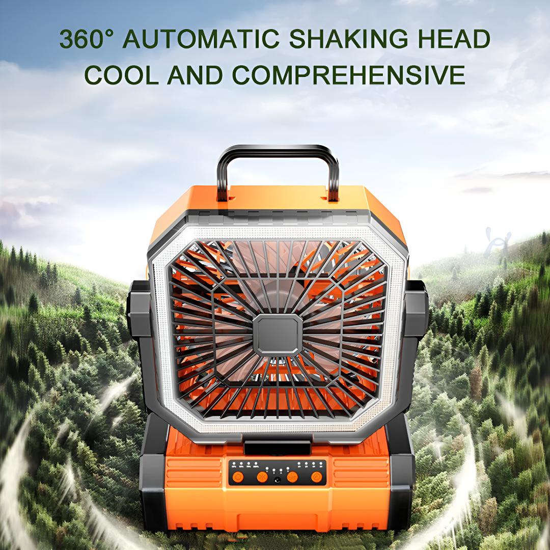 Rechargeable Rotating Fan with LED Light