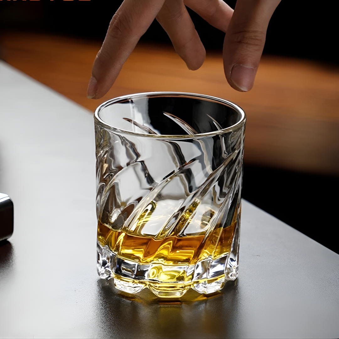 Rotating Old Fashioned Whiskey Glass