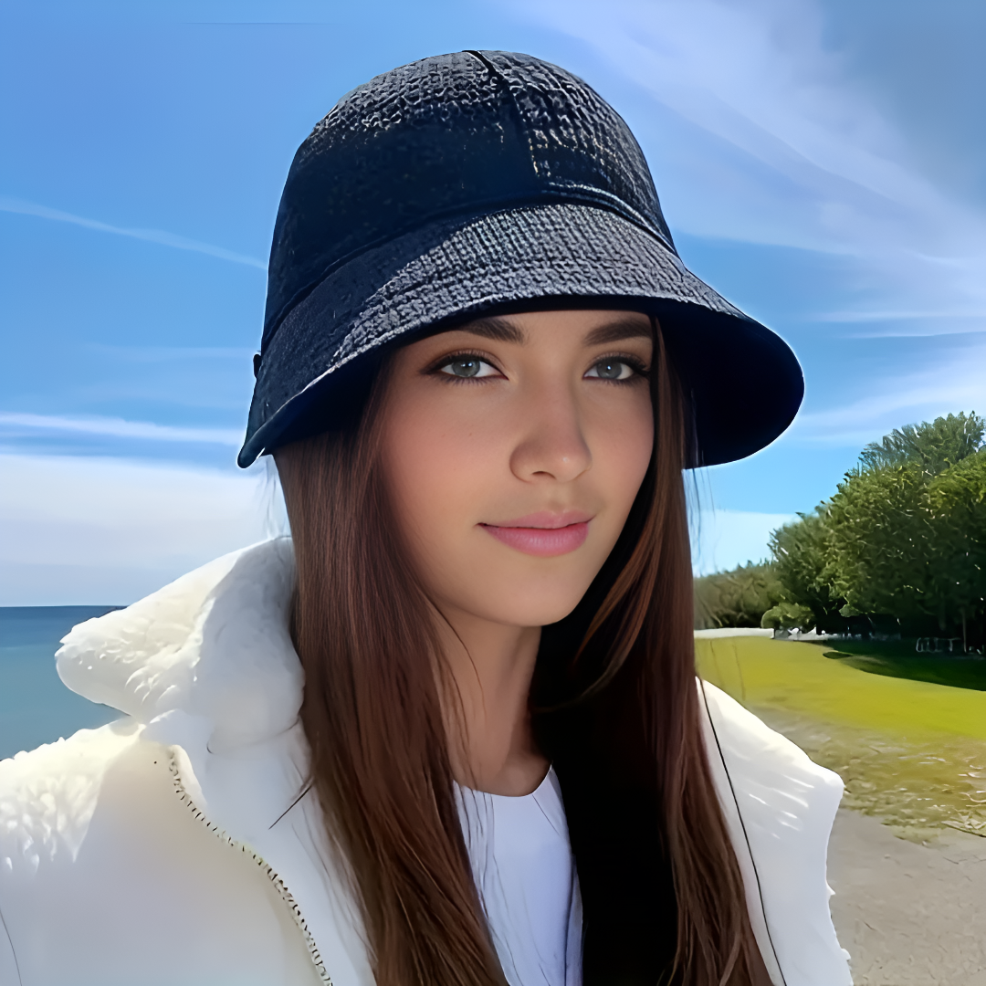 Elegant Textured Foldable Sun Hat for Women