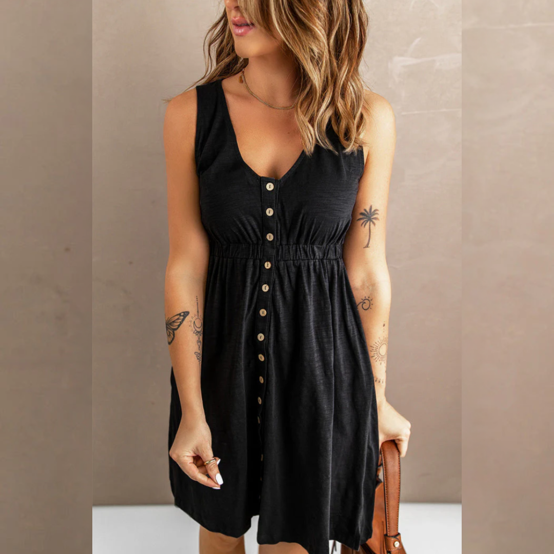 Trendy Button-Down Swing Dress for Women