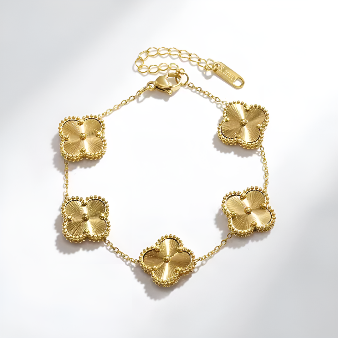Elegant Gold-Plated Clover Charm Bracelet for Women