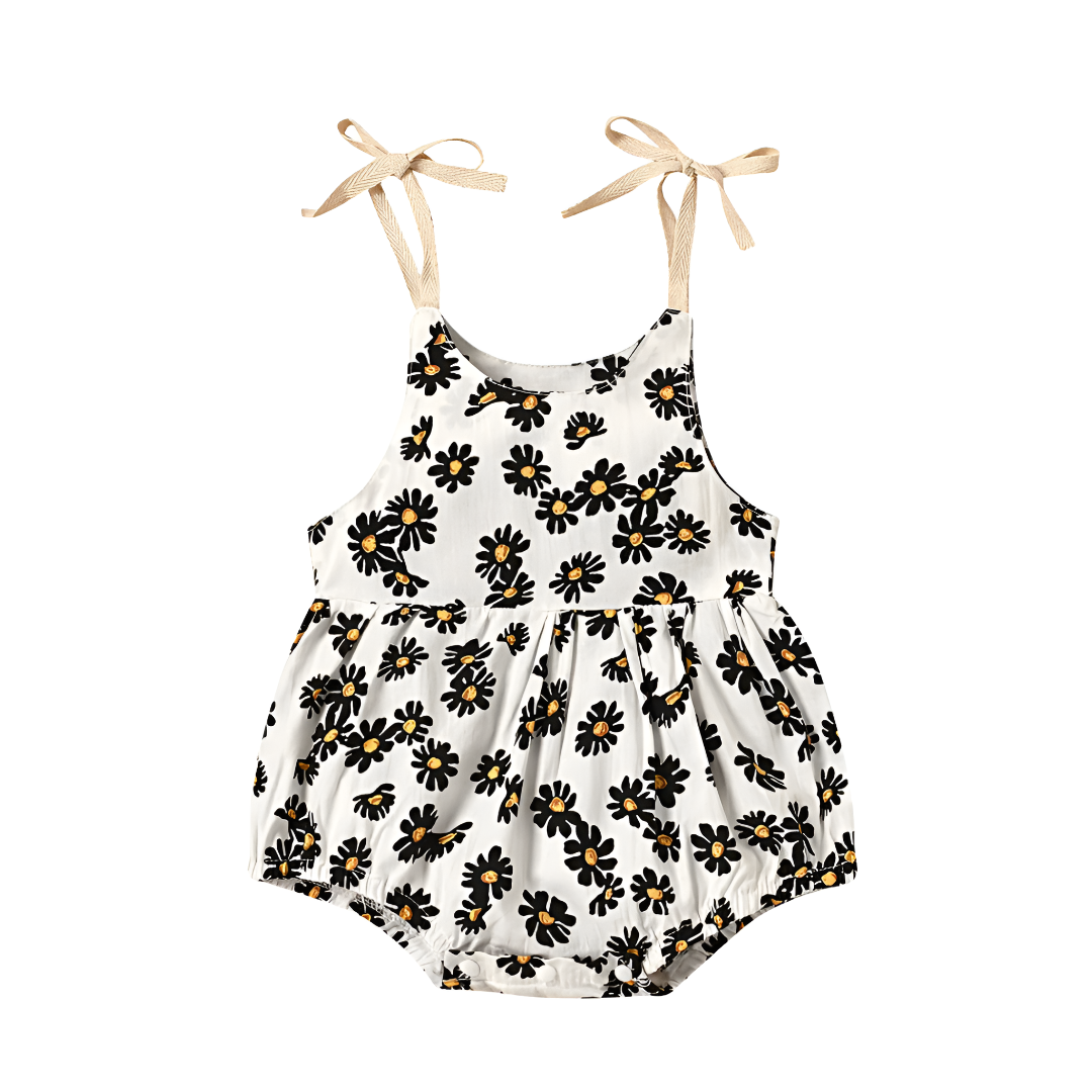 Trendy Cotton Daisy Print Romper for Baby Girls