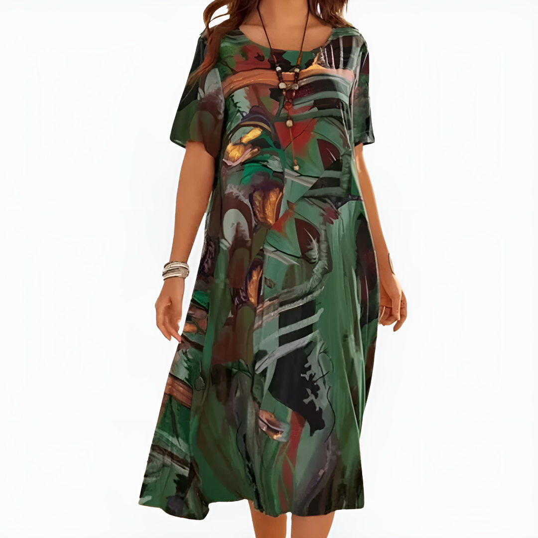 Artistic Relaxed A-Line Dress for Women