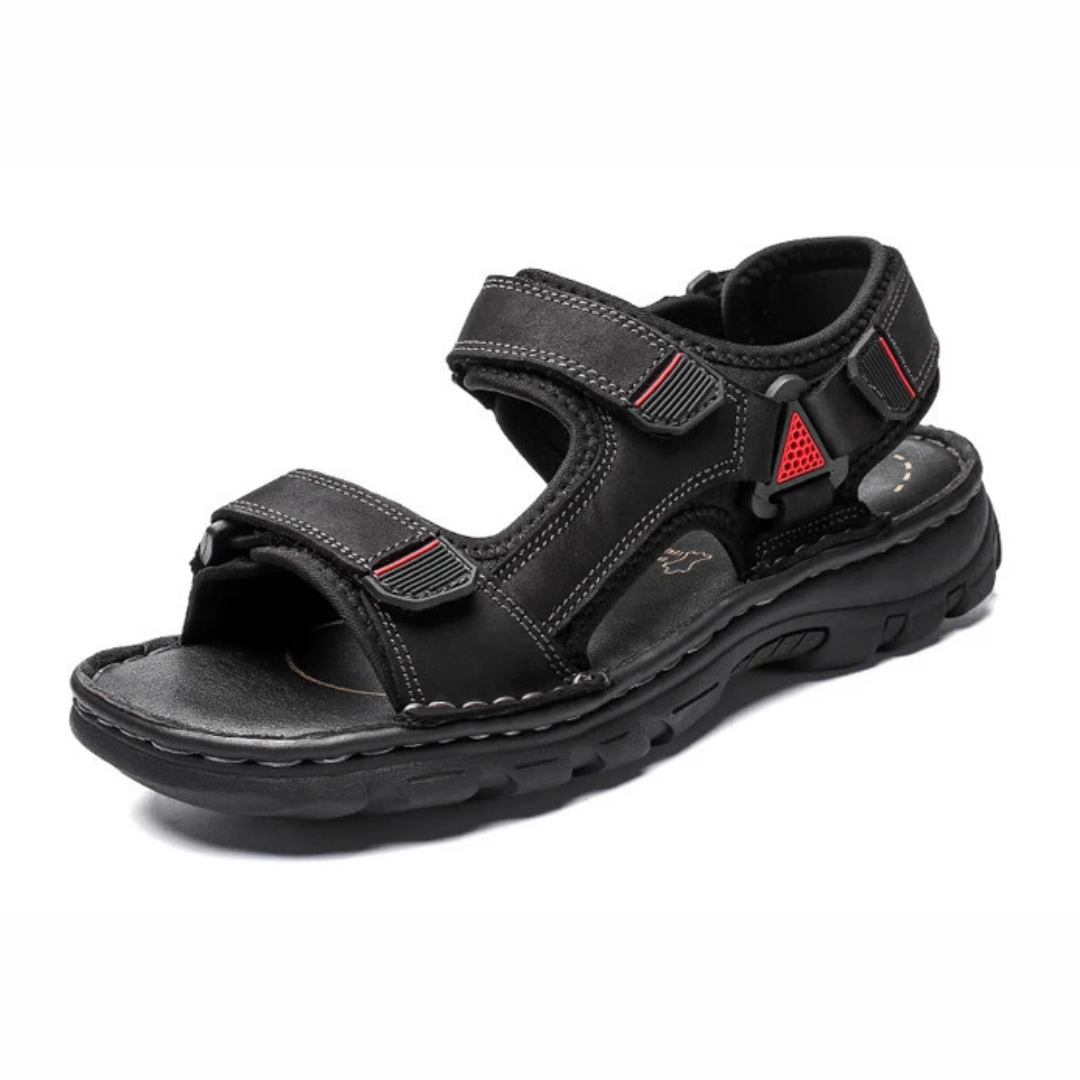 Rugged Leather Trek-Style Sandals for Men